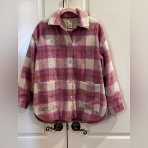 L Space Plaid Jacket - Pink and White size S/P